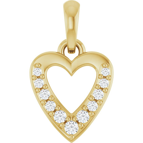 14K Yellow Gold .05 CTW Lab-Grown Diamond Heart Charm/Pendant