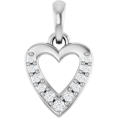 14K White Gold .05 CTW Lab-Grown Diamond Heart Charm/Pendant