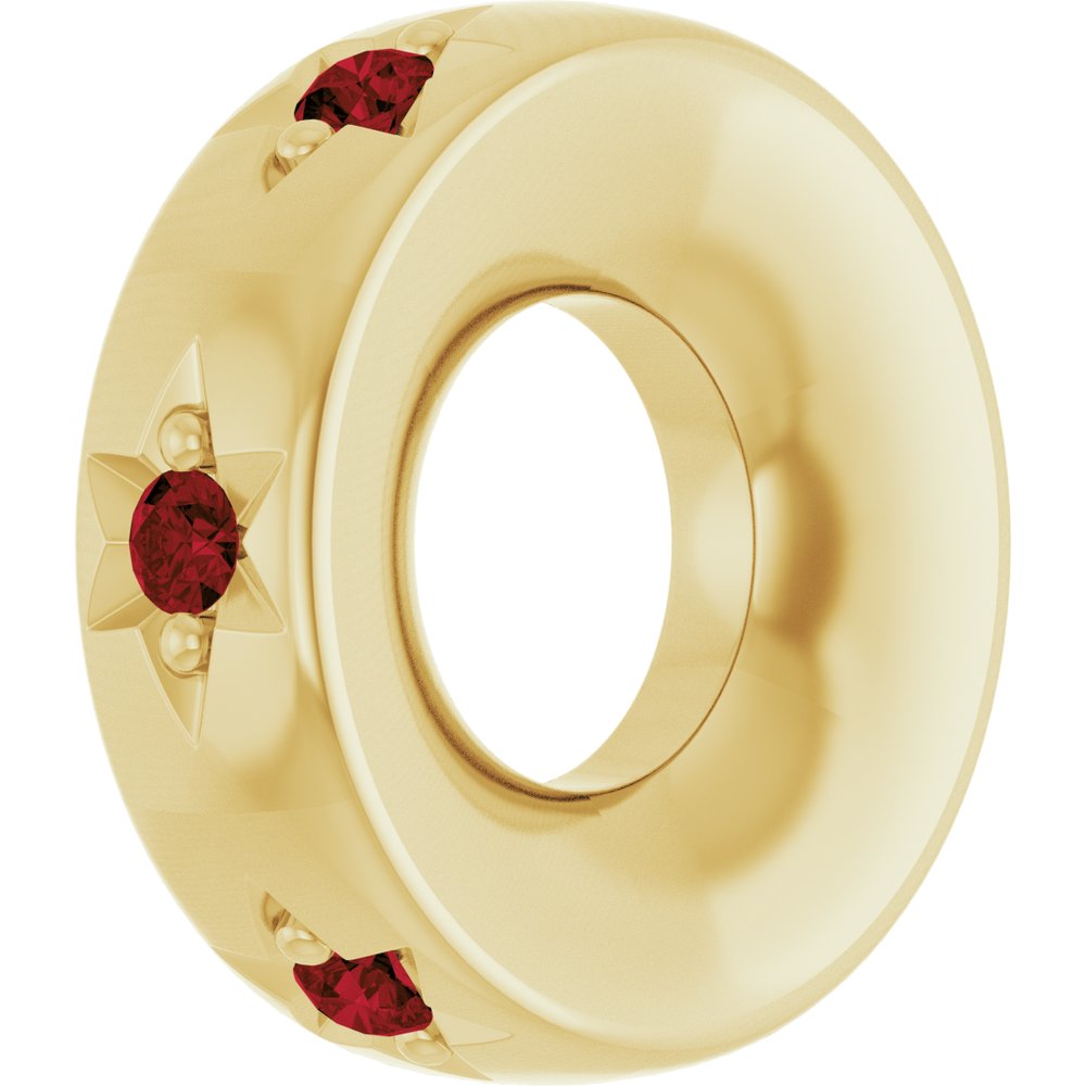 14K Yellow Gold Natural Mozambique Garnet Stackable Family Space Charm/Pendant