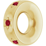 14K Yellow Gold Lab-Grown Ruby Stackable Family Space Charm/Pendant