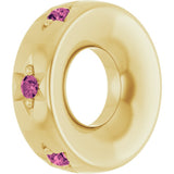 14K Yellow Gold Natural Pink Tourmaline Stackable Family Space Charm/Pendant