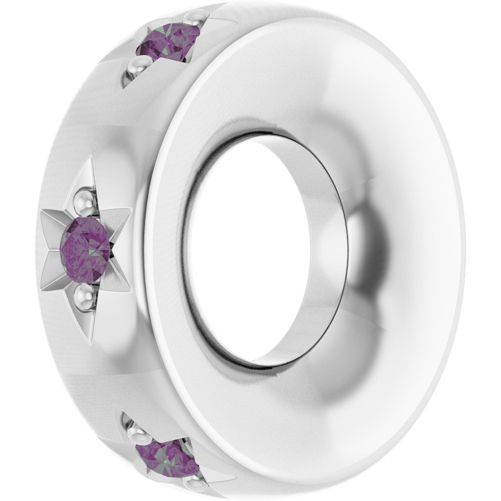 Sterling Silver Lab-Grown Alexandrite Stackable Family Space Charm/Pendant