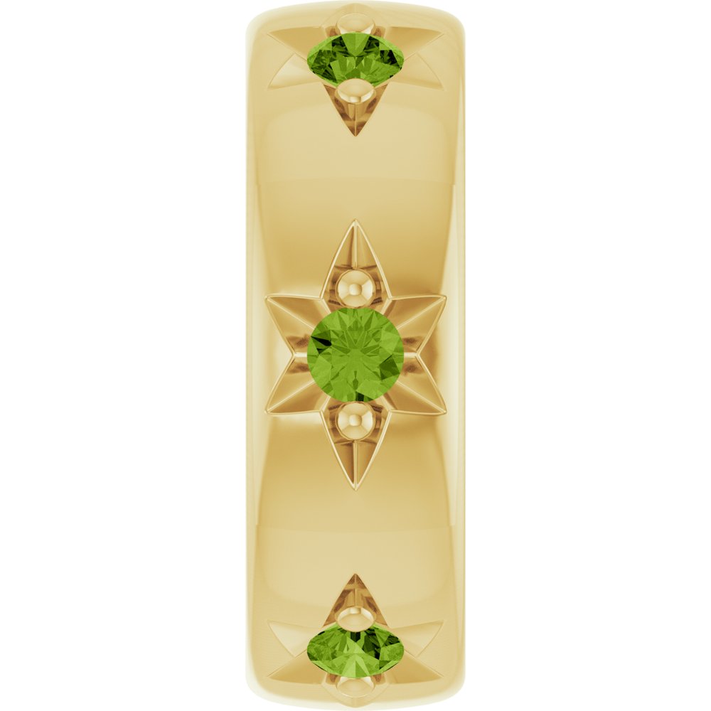 14K Yellow Gold Natural Peridot Stackable Family Space Charm/Pendant