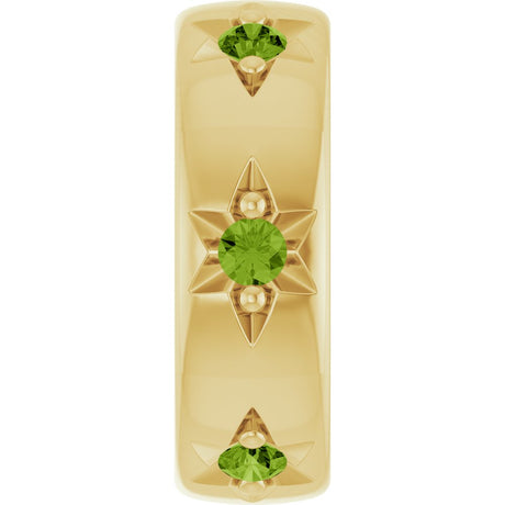 14K Yellow Gold Natural Peridot Stackable Family Space Charm/Pendant