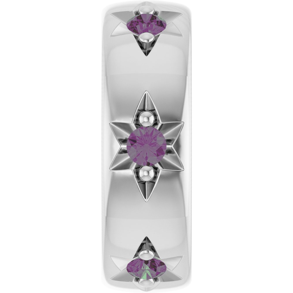 Sterling Silver Lab-Grown Alexandrite Stackable Family Space Charm/Pendant