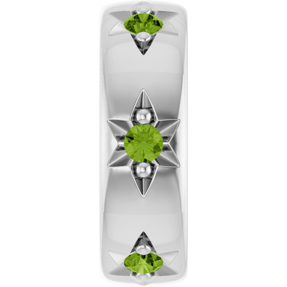 Sterling Silver Natural Peridot Stackable Family Space Charm/Pendant