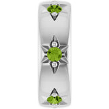 Sterling Silver Natural Peridot Stackable Family Space Charm/Pendant