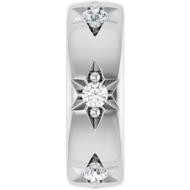 Sterling Silver 1/10 CTW Lab-Grown Diamond Stackable Family Space Charm/Pendant