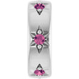 Sterling Silver Natural Pink Tourmaline Stackable Family Space Charm/Pendant