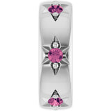 Sterling Silver Natural Pink Tourmaline Stackable Family Space Charm/Pendant
