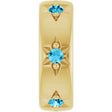 14K Yellow Gold Natural Aquamarine Stackable Family Charm/Pendant