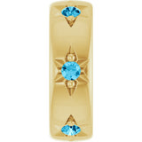 14K Yellow Gold Natural Aquamarine Stackable Family Charm/Pendant