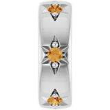 Sterling Silver Natural Citrine Stackable Family Space Charm/Pendant
