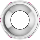 Sterling Silver Natural Pink Tourmaline Stackable Family Space Charm/Pendant