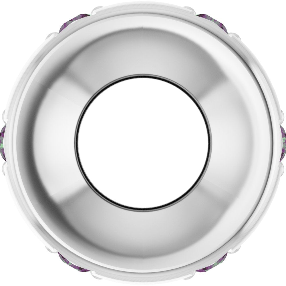Sterling Silver Lab-Grown Alexandrite Stackable Family Space Charm/Pendant