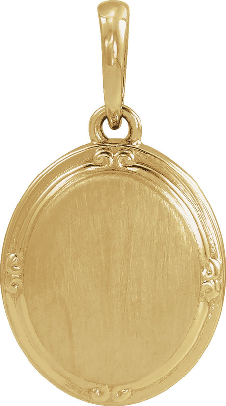 10K Yellow Gold Engravable Pendant