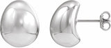 Sterling Silver Electroform Puffed Ball Stud Earrings