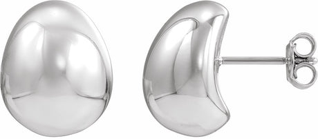 Sterling Silver Electroform Puffed Ball Stud Earrings