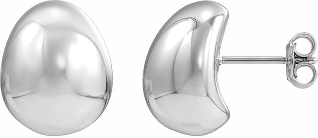 Sterling Silver Electroform Puffed Ball Stud Earrings