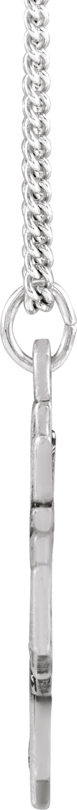 Sterling Silver 30x29 mm Four-Way Cross Medal 24" Necklace