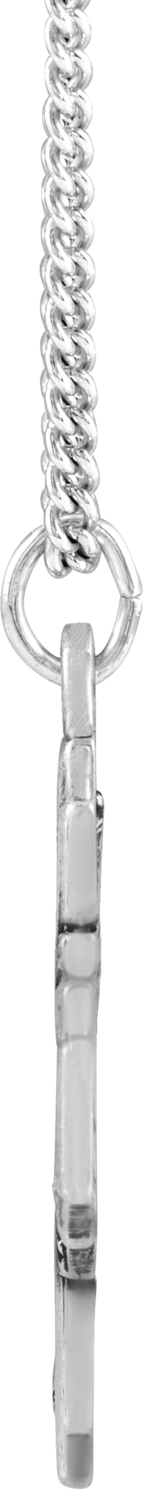 Sterling Silver 30x29 mm Four-Way Cross Medal 24" Necklace