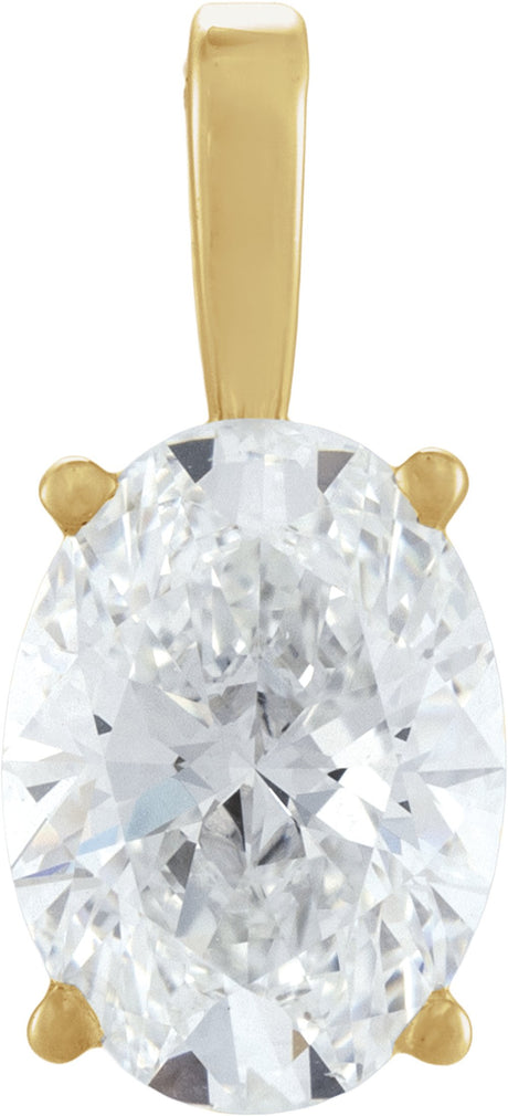 14K Yellow Gold 1 CT Lab-Grown Diamond Pendant