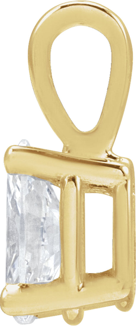 14K Yellow Gold 1/4 CT Natural Diamond Pendant