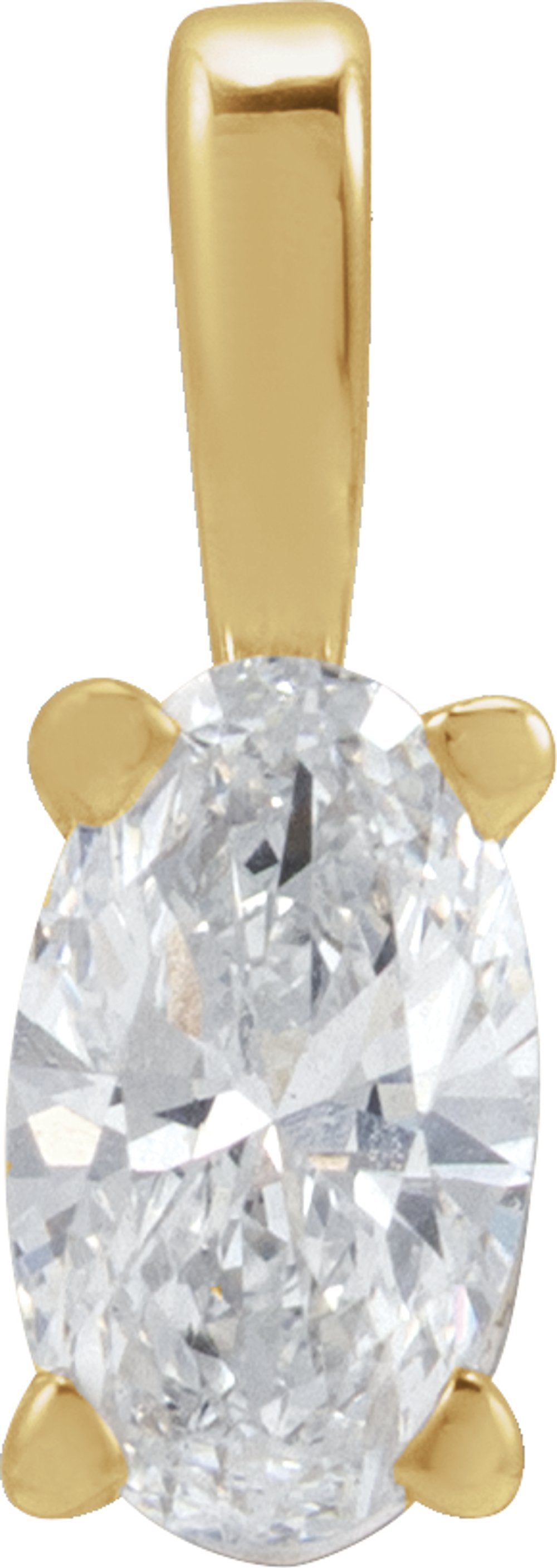 14K Yellow Gold 1/5 CT Lab-Grown Diamond Pendant