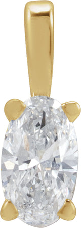 14K Yellow Gold 1/4 CT Natural Diamond Pendant