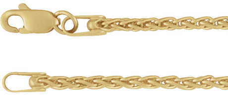 18K Yellow Gold 1.9 mm Wheat 16" Chain