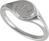 Sterling Silver 7 mm Round Signet Ring
