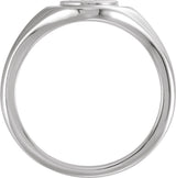 Sterling Silver 7 mm Round Signet Ring