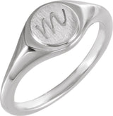 Sterling Silver 7 mm Round Signet Ring