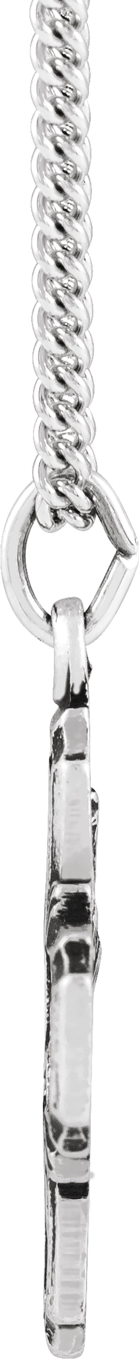 Sterling Silver 19x17.7 mm Four-Way Cross Medal 18" Necklace