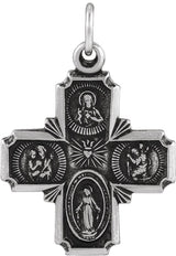 Sterling Silver 18x18 mm Four-Way Cross Medal  