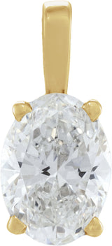 14K Yellow Gold 1/2 CT Lab-Grown Diamond Pendant