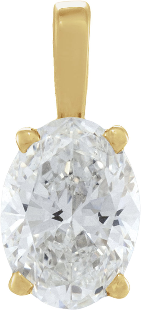 14K Yellow Gold 1/2 CT Lab-Grown Diamond Pendant