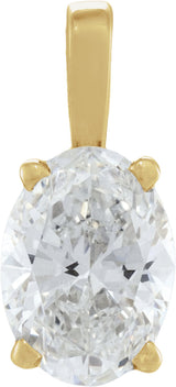 14K Yellow Gold 1/2 CT Lab-Grown Diamond Pendant