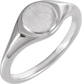 Sterling Silver 7 mm Round Signet Ring