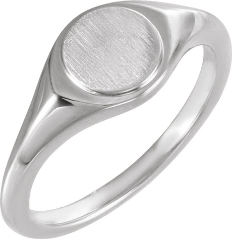 Sterling Silver 7 mm Round Signet Ring