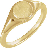 14K Yellow Gold 7 mm Round Signet Ring