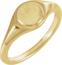 14K Yellow Gold 7 mm Round Signet Ring