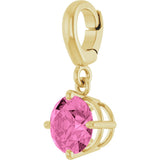 14K Yellow Gold Lab-Grown Pink Sapphire Charm/Pendant