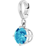 Sterling Silver Natural Blue Zircon Charm/Pendant
