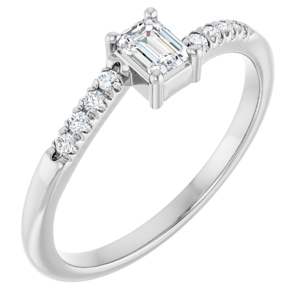 Sterling Silver 1/3 CTW Lab-Grown Diamond Bypass Ring