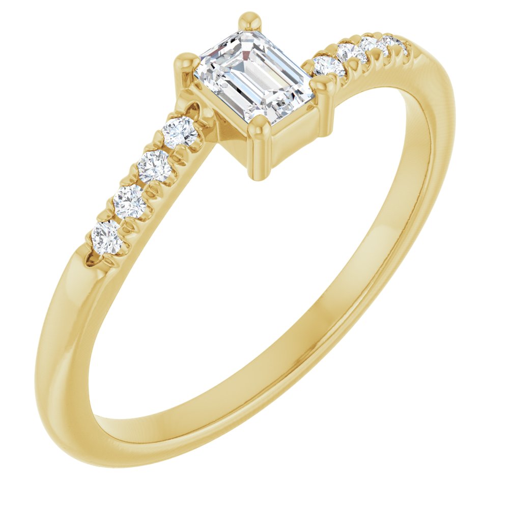 14K Yellow Gold 1/3 CTW Lab-Grown Diamond Bypass Ring