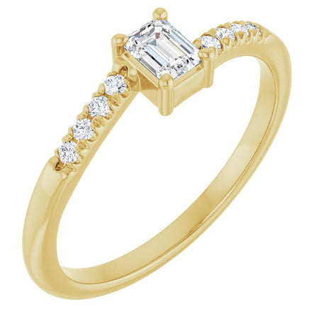 14K Yellow Gold 1/3 CTW Lab-Grown Diamond Bypass Ring