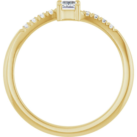 14K Yellow Gold 1/3 CTW Lab-Grown Diamond Bypass Ring