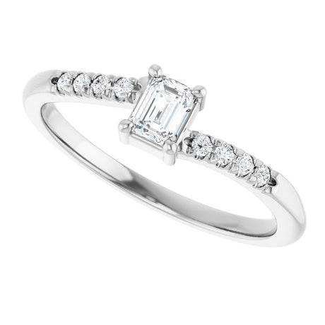 Sterling Silver 1/3 CTW Lab-Grown Diamond Bypass Ring