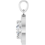 14K White Gold 5/8 CTW Lab-Grown Diamond Halo-Style Charm/Pendant